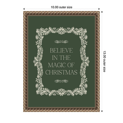 Christmas Magic Green by Kikiandnim Framed Canvas Wall Art Print