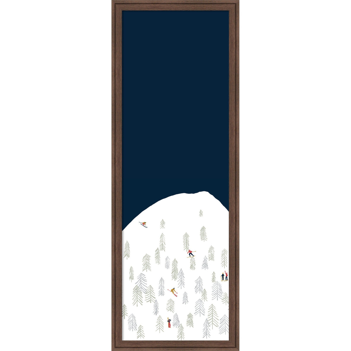 Framed Fabric Magnetic Board Winter Skiers Wall Organization