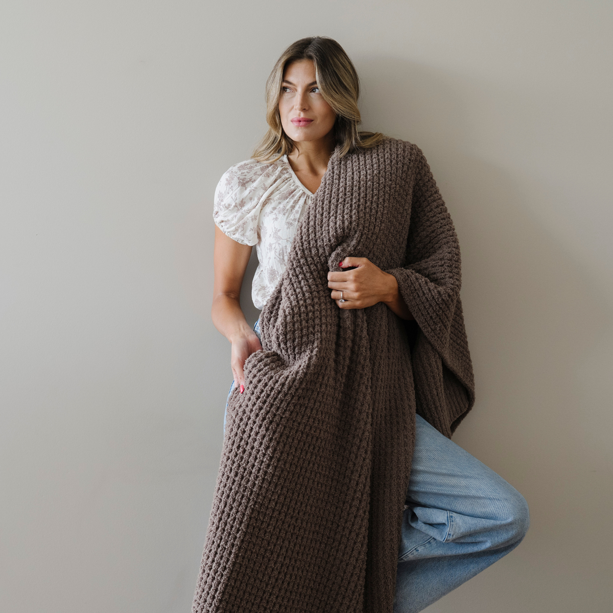WAFFLE KNIT XL THROW BLANKETS