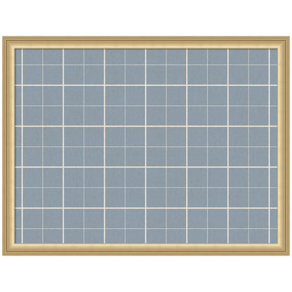 Framed Fabric Pinboard Light Blue Plaid Wall Organization