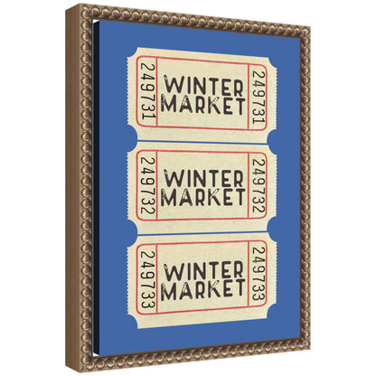 Winter Market Ticket by Kikiandnim Framed Canvas Wall Art Print