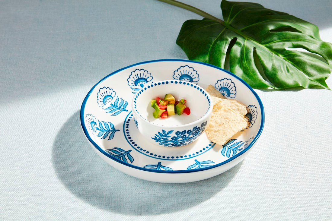 Block Print Chip &amp; Dip Set