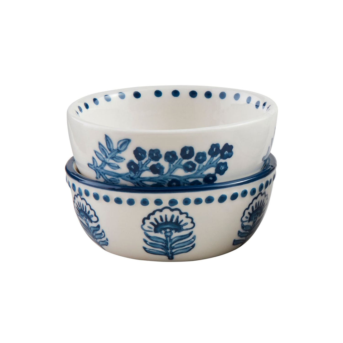 Blooms Block Print Tidbit Bowls