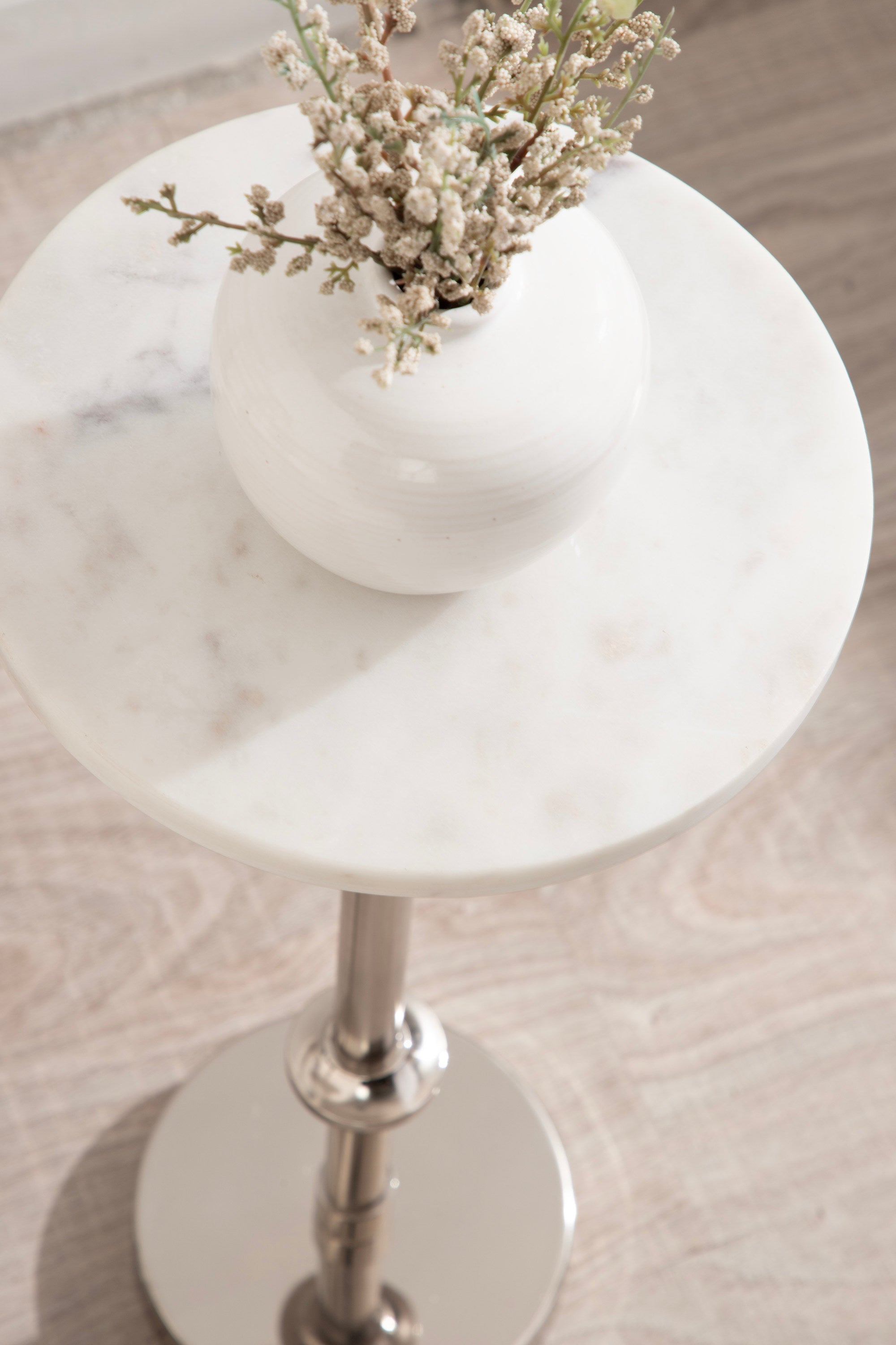 Engles Adjustable Marble Table and Plant Stand