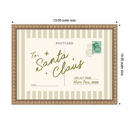 Vintage Postcard to Santa by Lucky Guava Framed Canvas Wall Art Print
