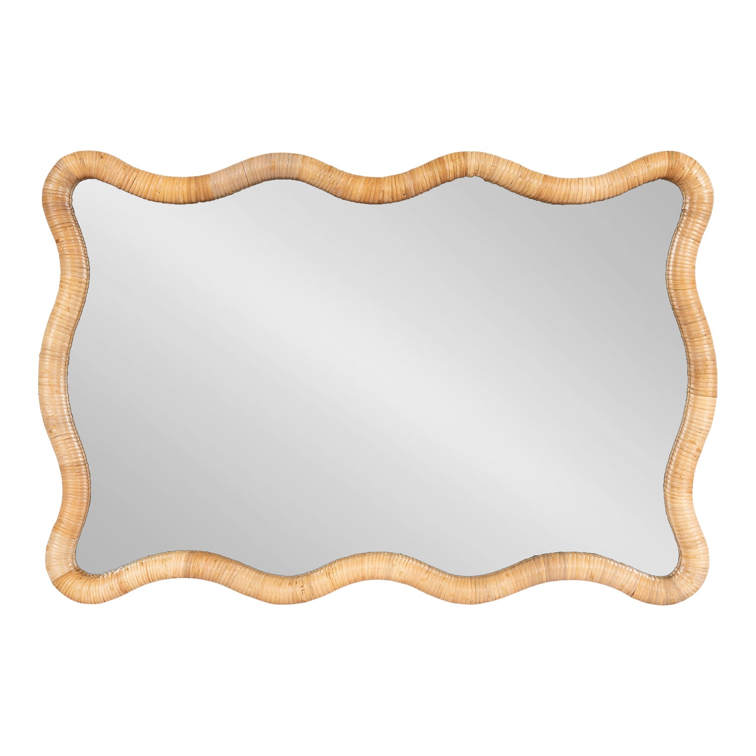 Rahfy Rattan Rectangle Scallop Mirror