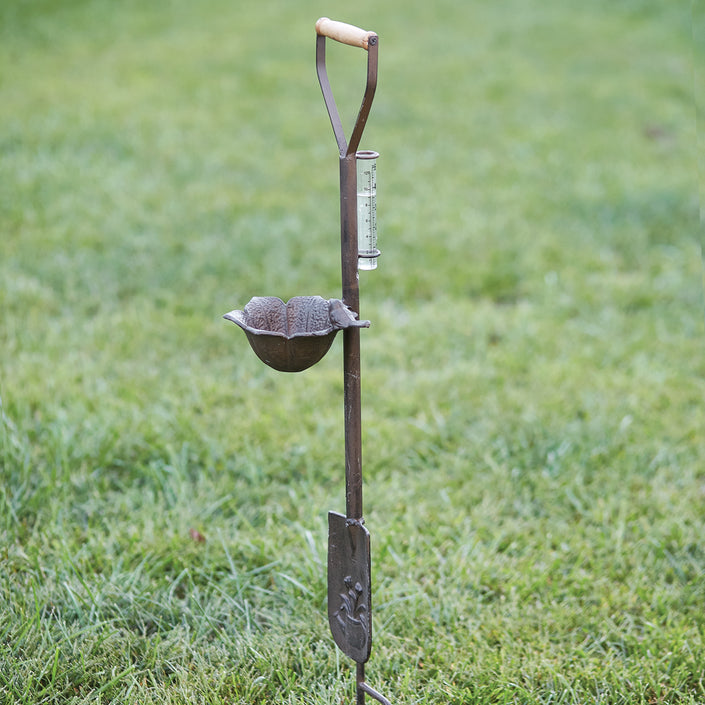 Spade Rain Gauge Garden Stake