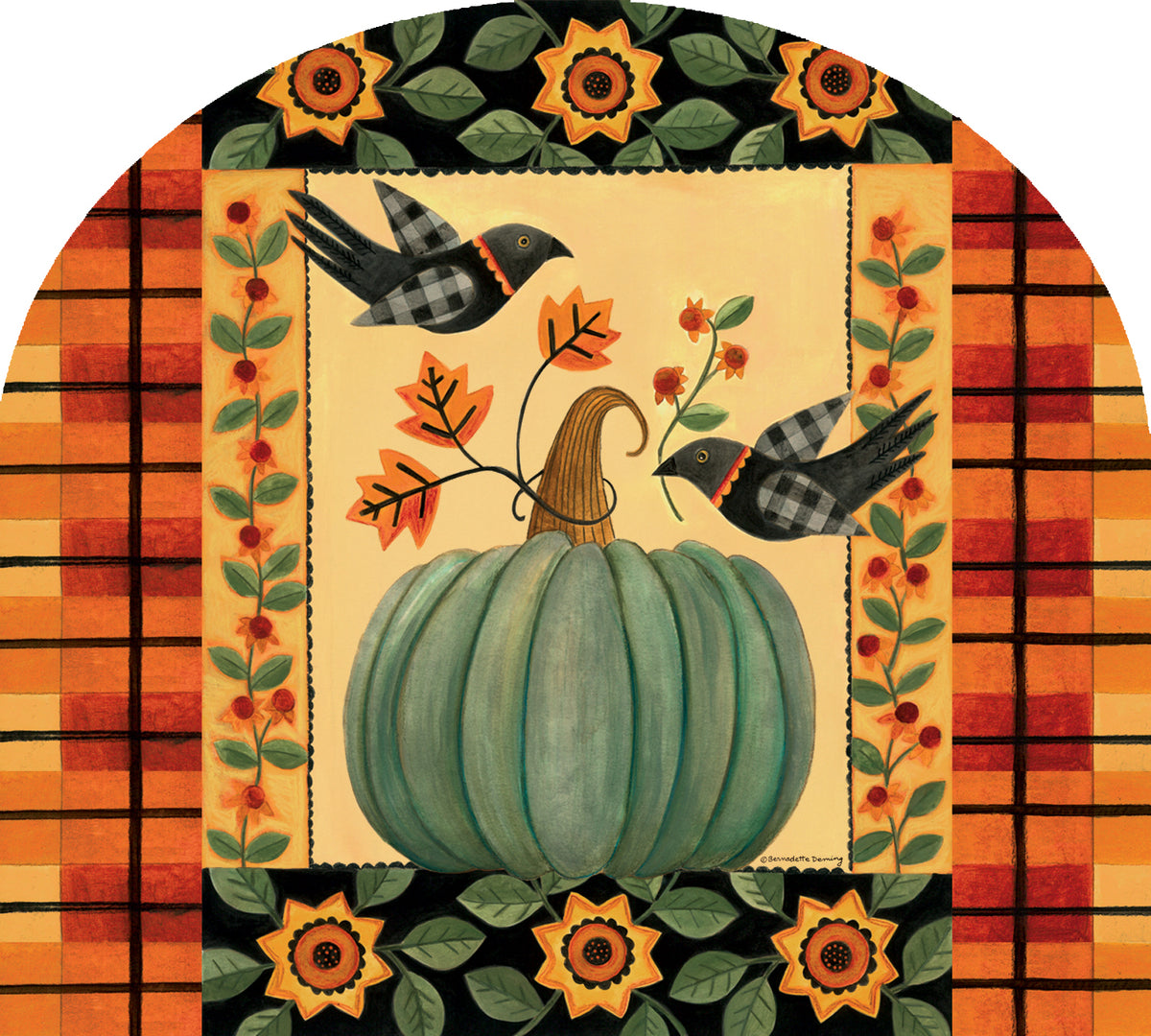 Folk Art Pumpkin-Flag -Arbor Mate