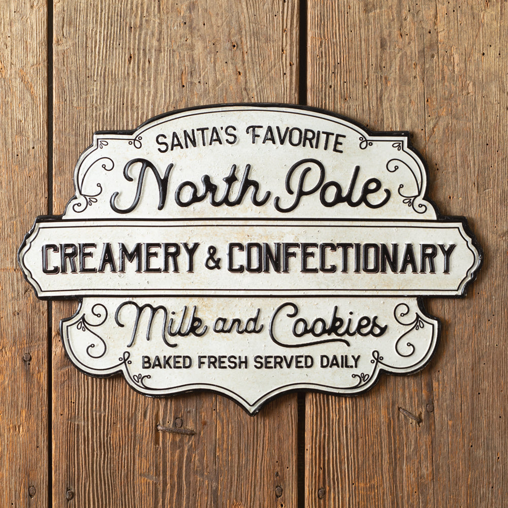 North Pole Creamery & Confectionary Metal Wall Sign