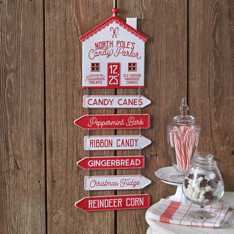 North Pole Candy Parlor Directional Sign