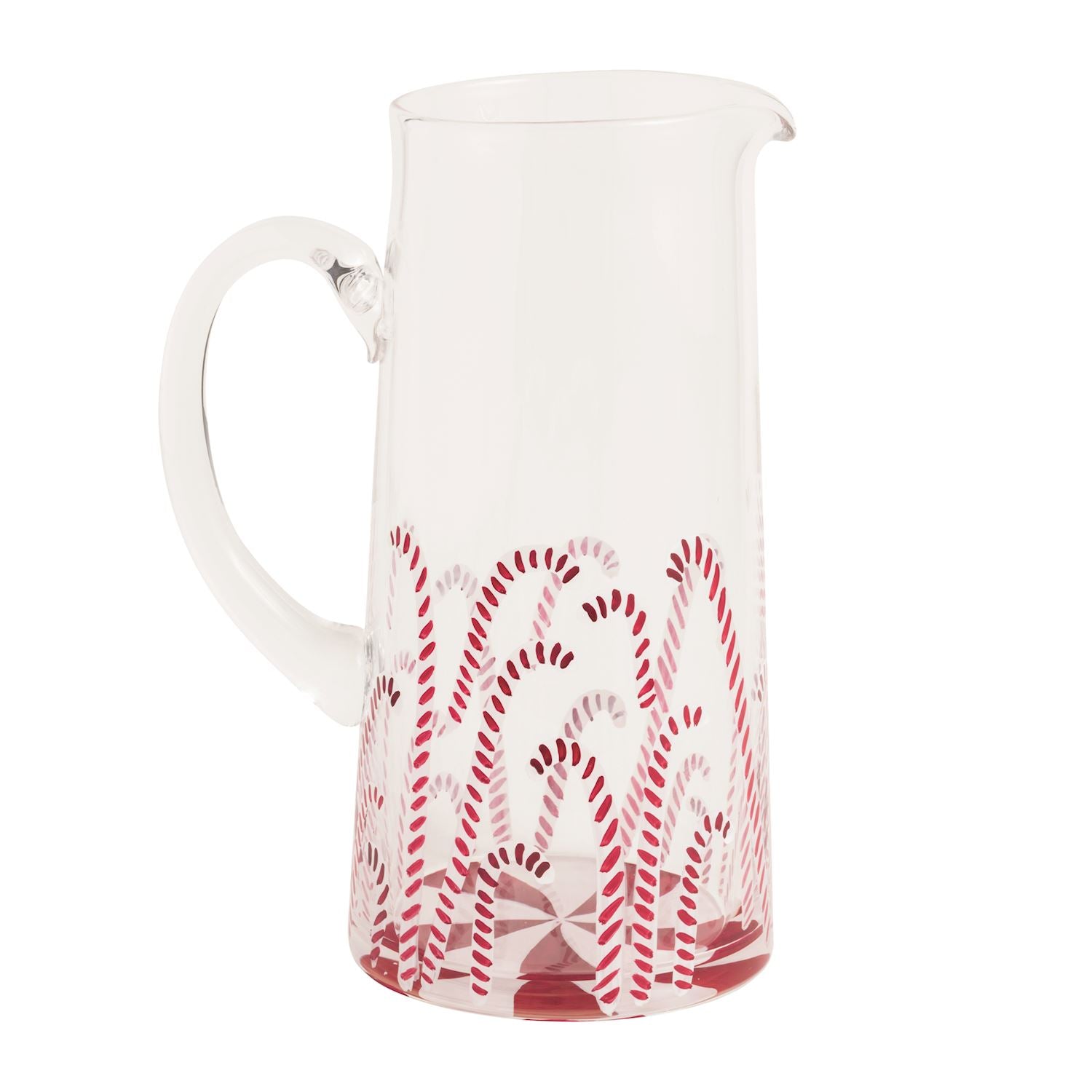 Candy Cane Glass Pitcher