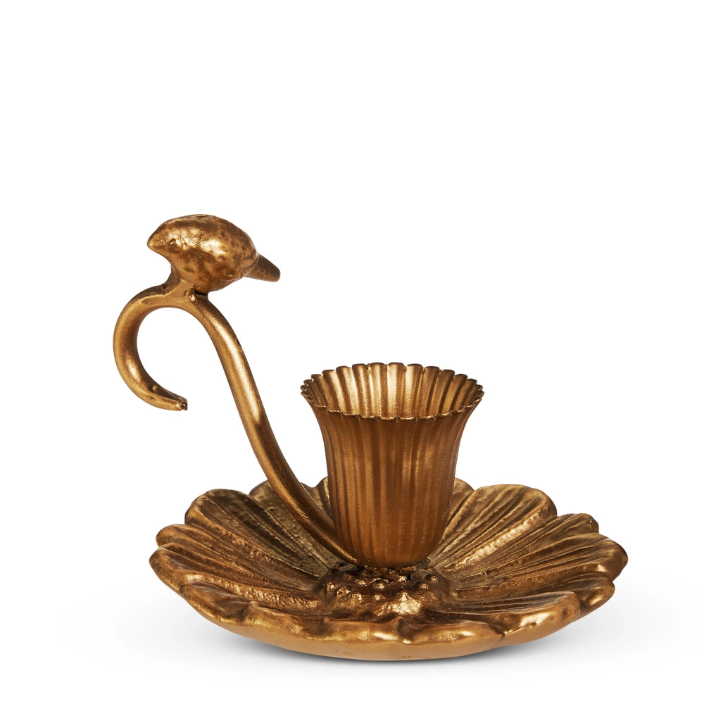 5.25" Gold Bird Candle Holder