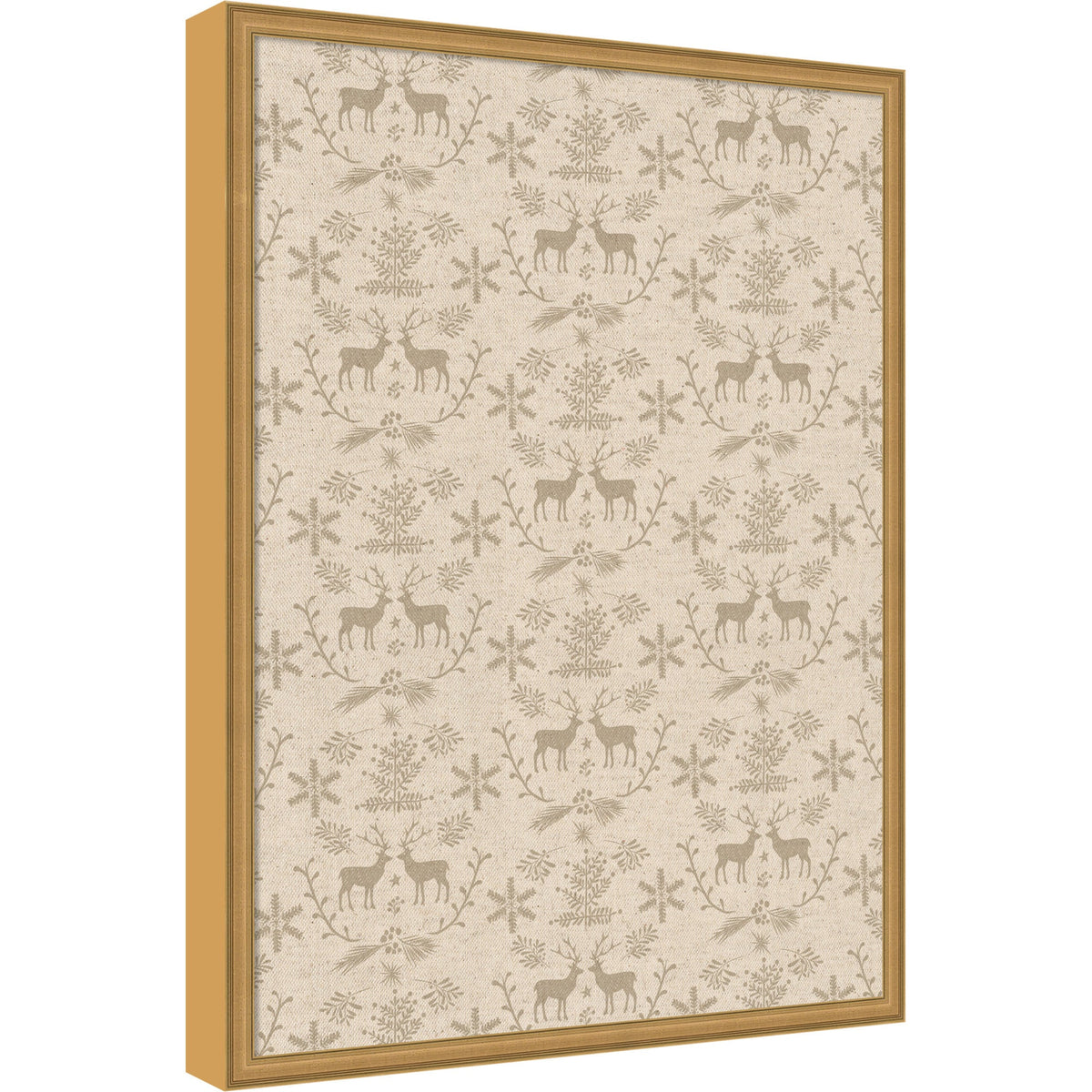 Framed Fabric Magnetic Board Reindeer Linen Wall Organization