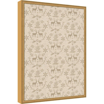 Framed Fabric Magnetic Board Reindeer Linen Wall Organization