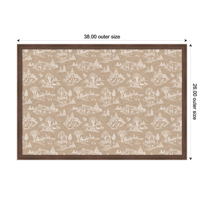 Framed Fabric Magnetic Board Wonderland White Toile Wall Organization