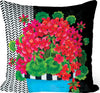 Pillow-Blue Pot Gerberas