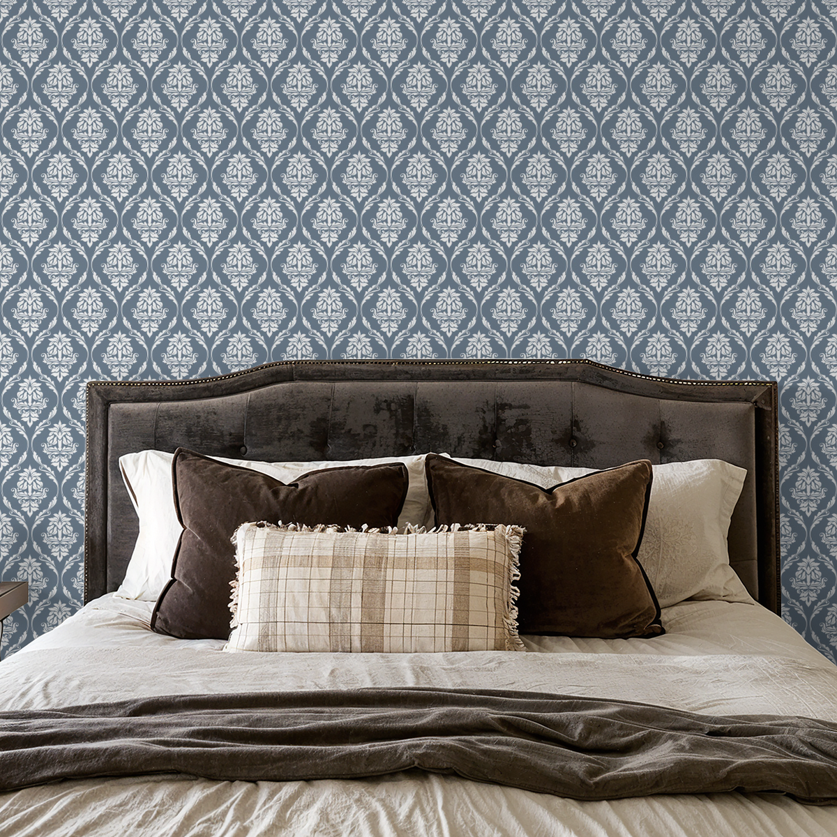 Farmhouse Revival (Blue) Wallpaper