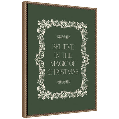 Christmas Magic Green by Kikiandnim Framed Canvas Wall Art Print