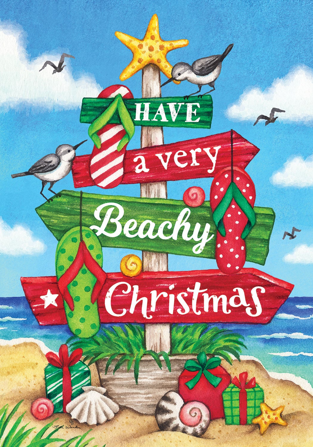 Beachy Christmas-Flag