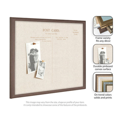 Framed Fabric Pinboard Linen Vintage Post Card Wall Organization