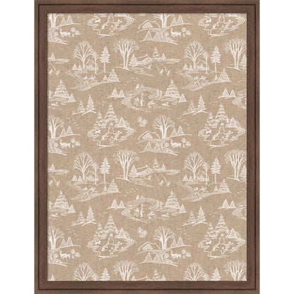 Framed Fabric Magnetic Board Wonderland White Toile Wall Organization