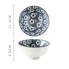 Navy Printed Porcelain Bowl