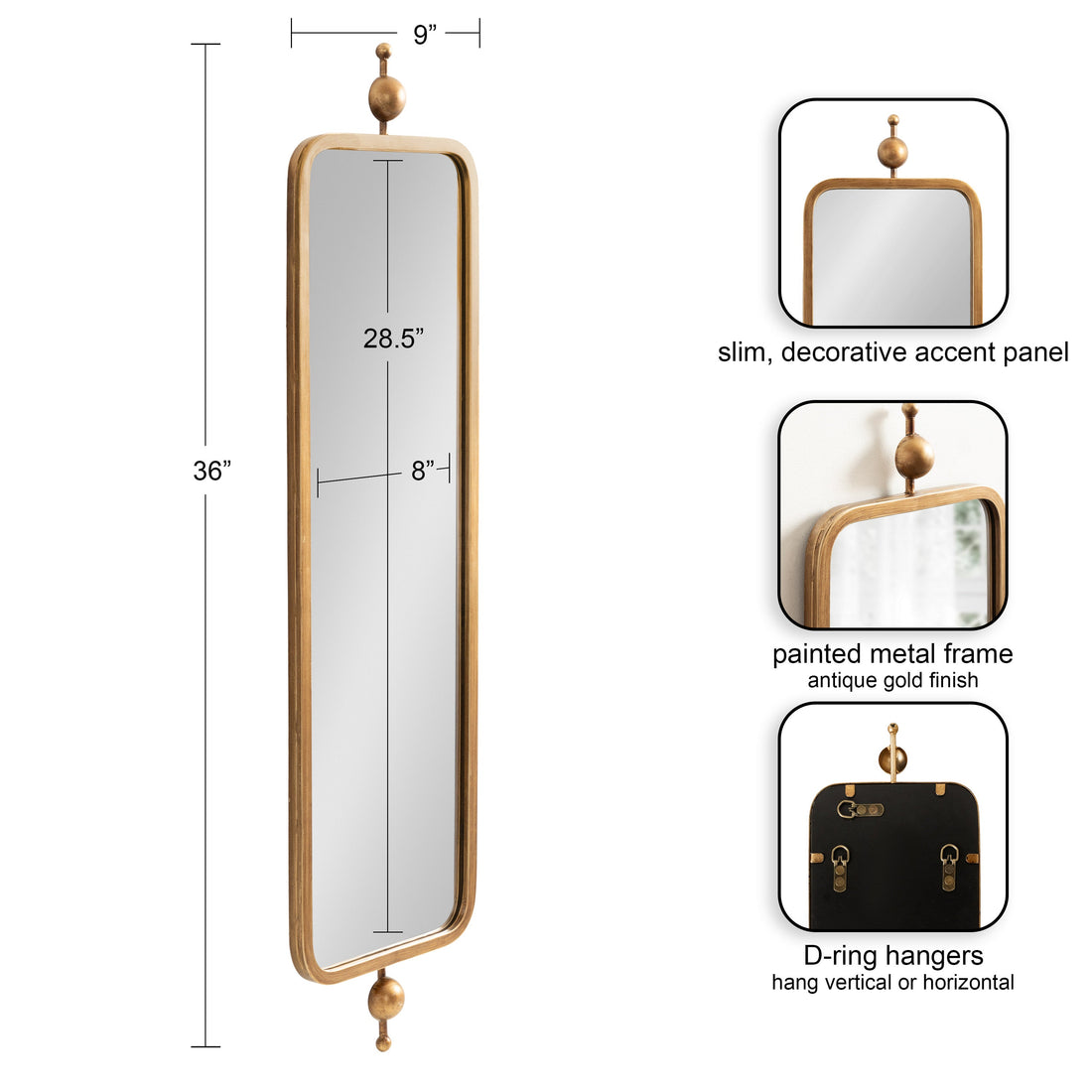 Kasota Metal Framed Mirror