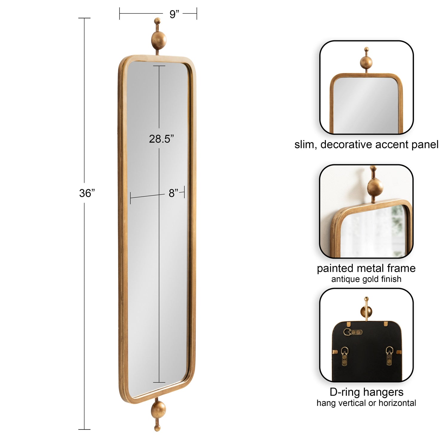 Kasota Metal Framed Mirror