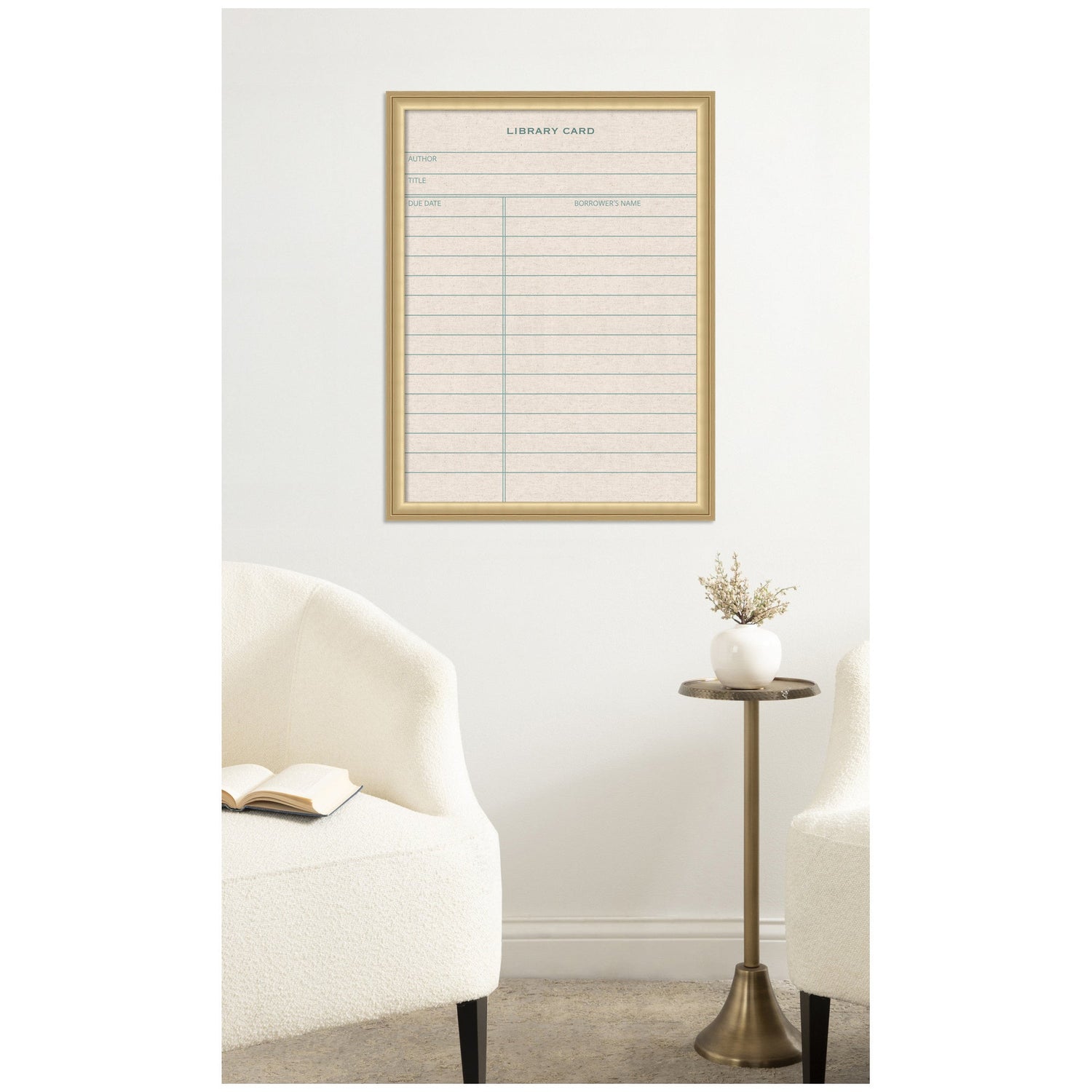 Framed Fabric Pinboard Linen Library Card Wall Organization