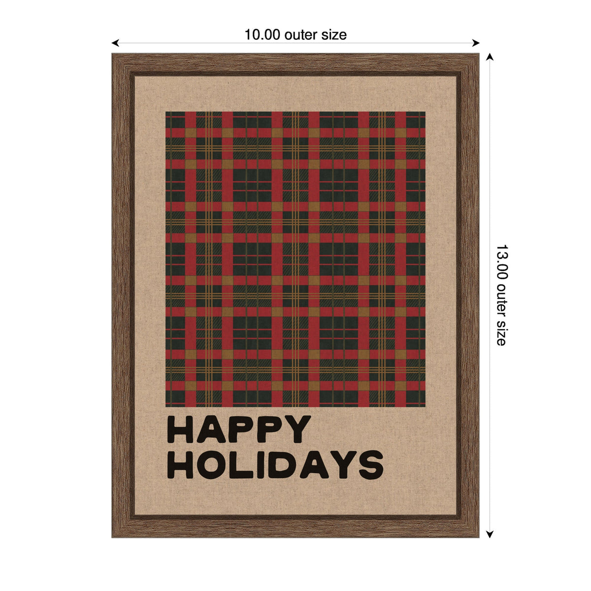 Holiday Plaid Neutral Linen by Kikiandnim Framed Canvas Wall Art Print