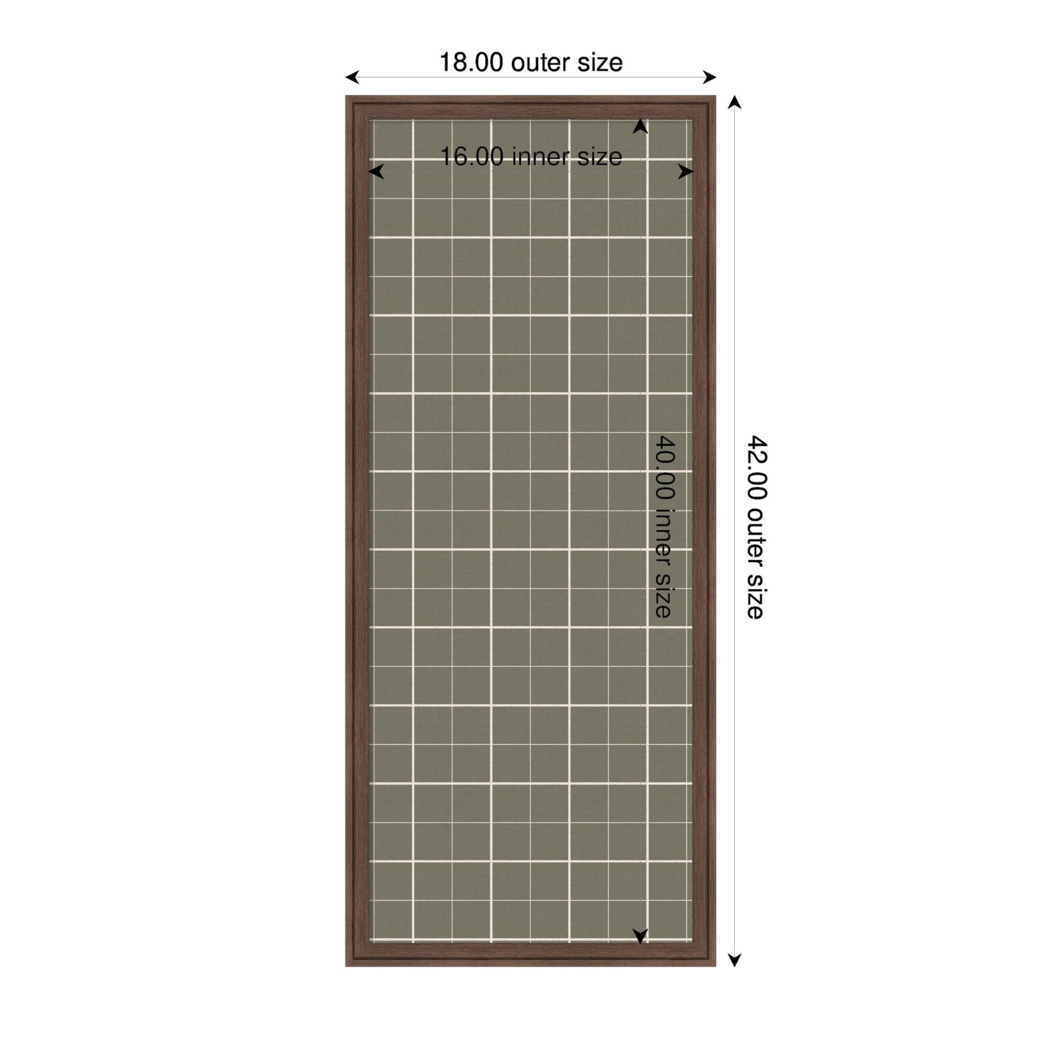 Framed Fabric Pinboard Sage Green Plaid Wall Organization