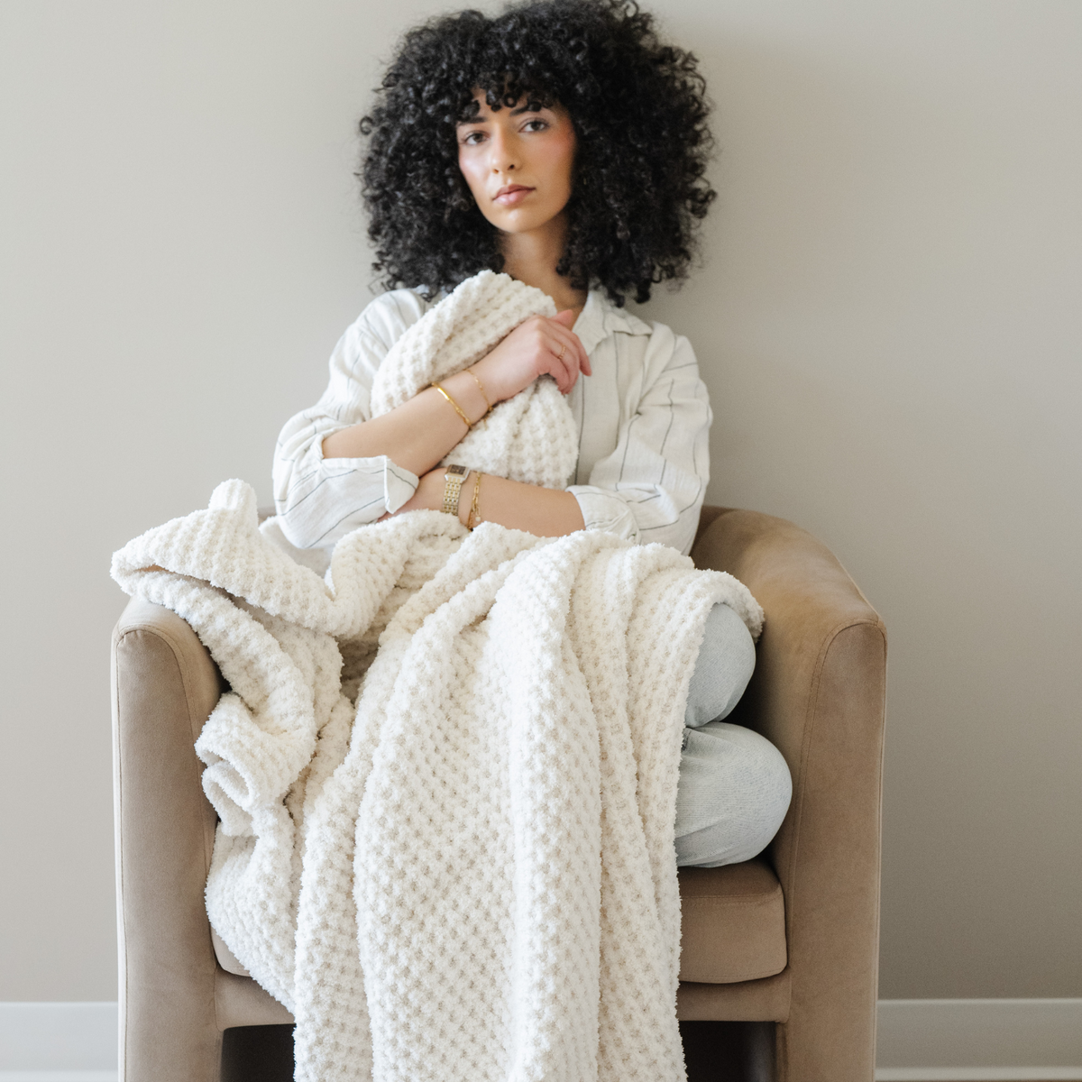 WAFFLE KNIT XL THROW BLANKETS