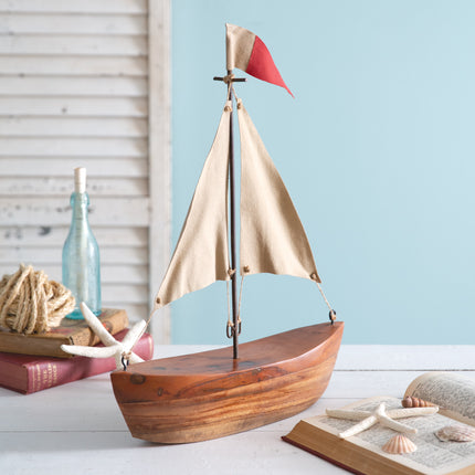 Handcrafted Sailboat Sculpture