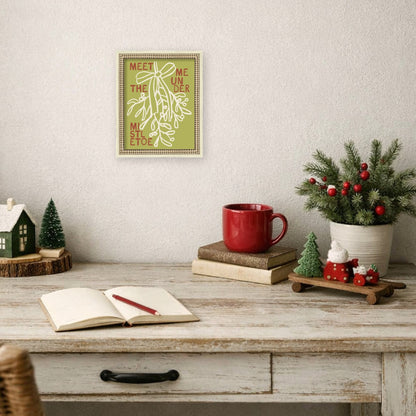 Mistletoe by Kikiandnim Framed Mounted Canvas Wall Art Print