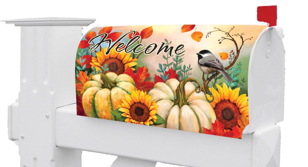 Pumpkin & Chickadees-Mailbox Makeover