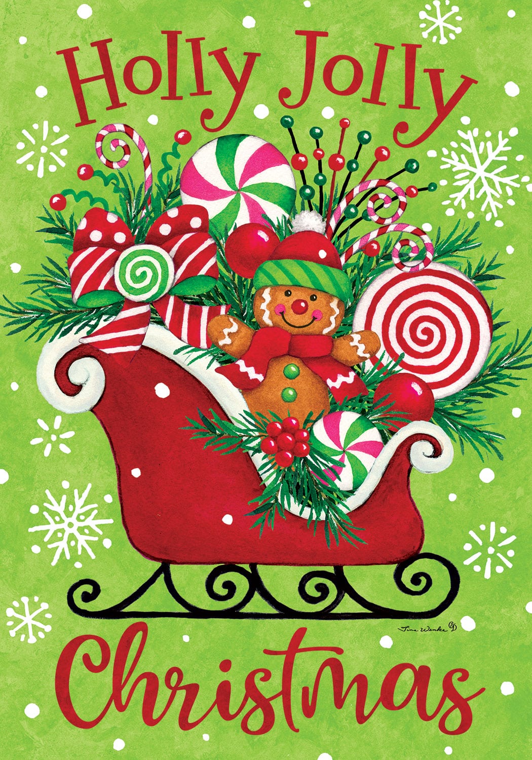 Gingerbread Sleigh-Flag