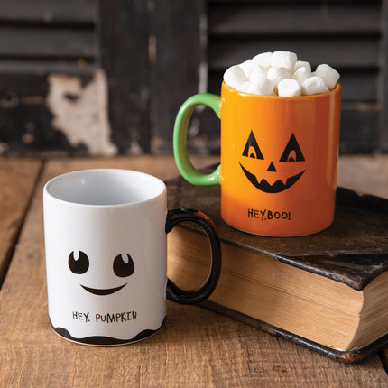 Set of Two Halloween Ceramic Mugs