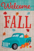 Teal Truck-Burlap Flag