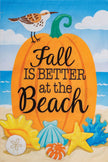 Beach Pumpkin-Applique Flag