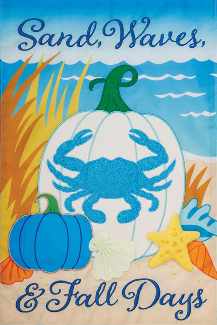 Crab Pumpkin-Applique Flag