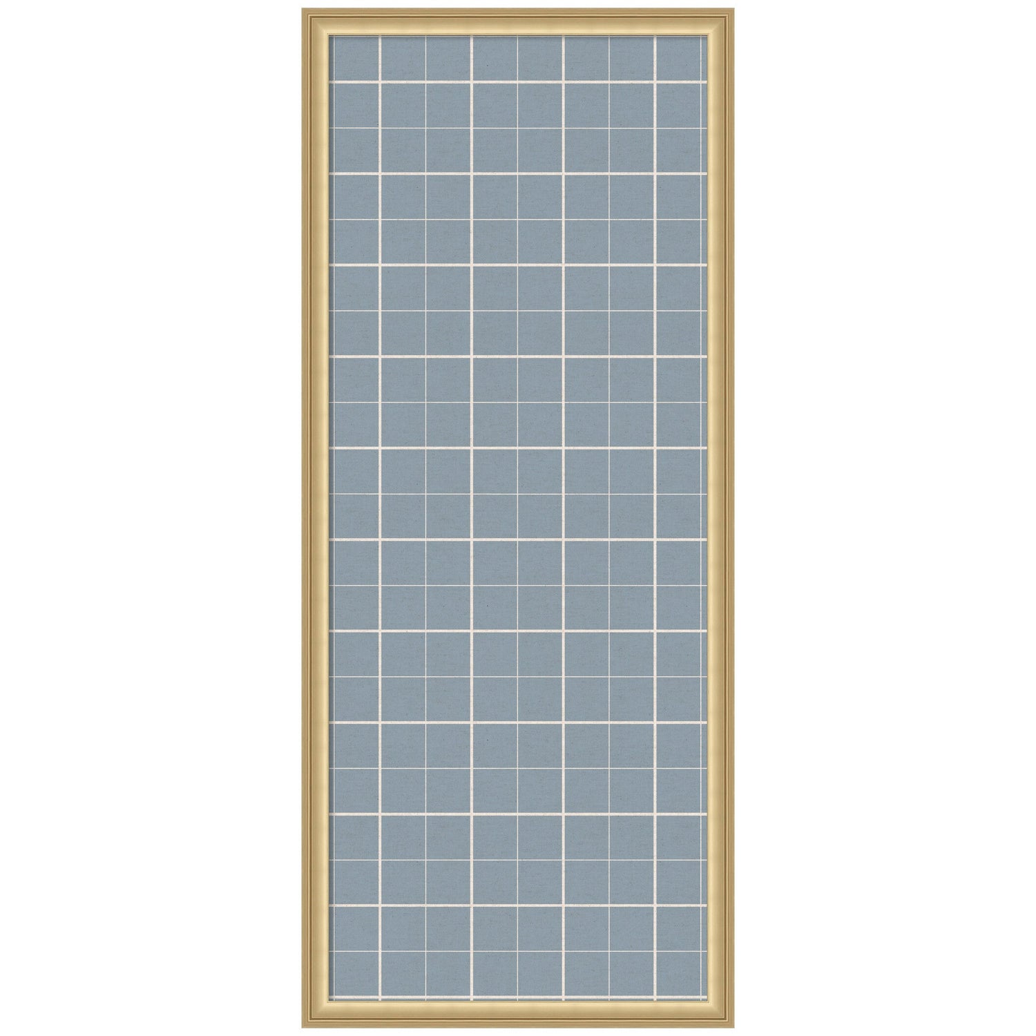 Framed Fabric Pinboard Light Blue Plaid Wall Organization