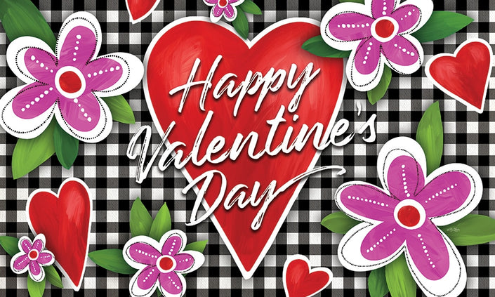 Gingham Valentine-Floor Mat