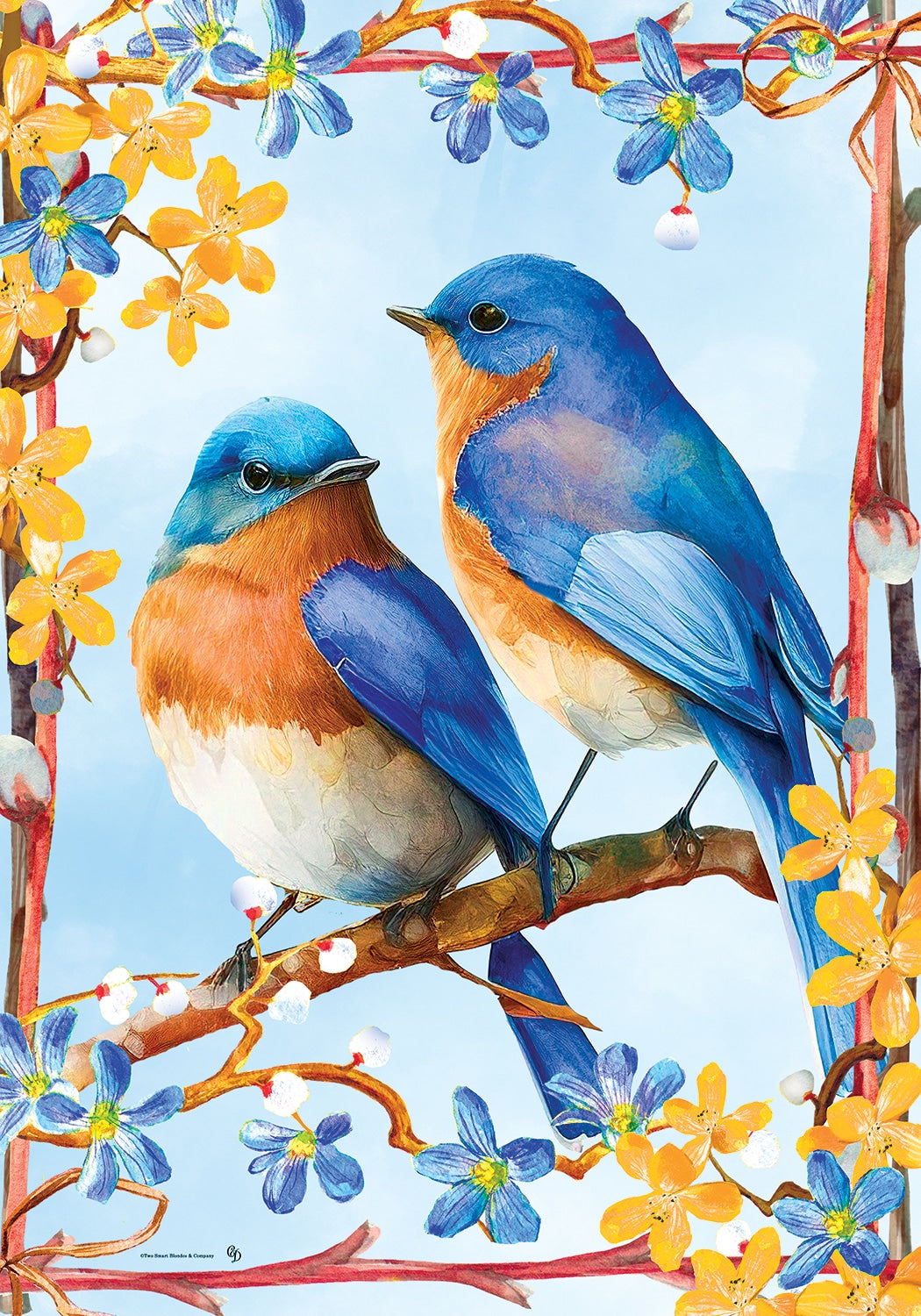 Lovely Bluebirds-Flag