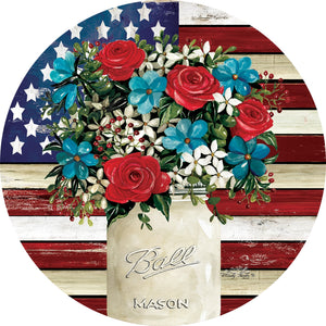 Flag Floral-Stepping Stone