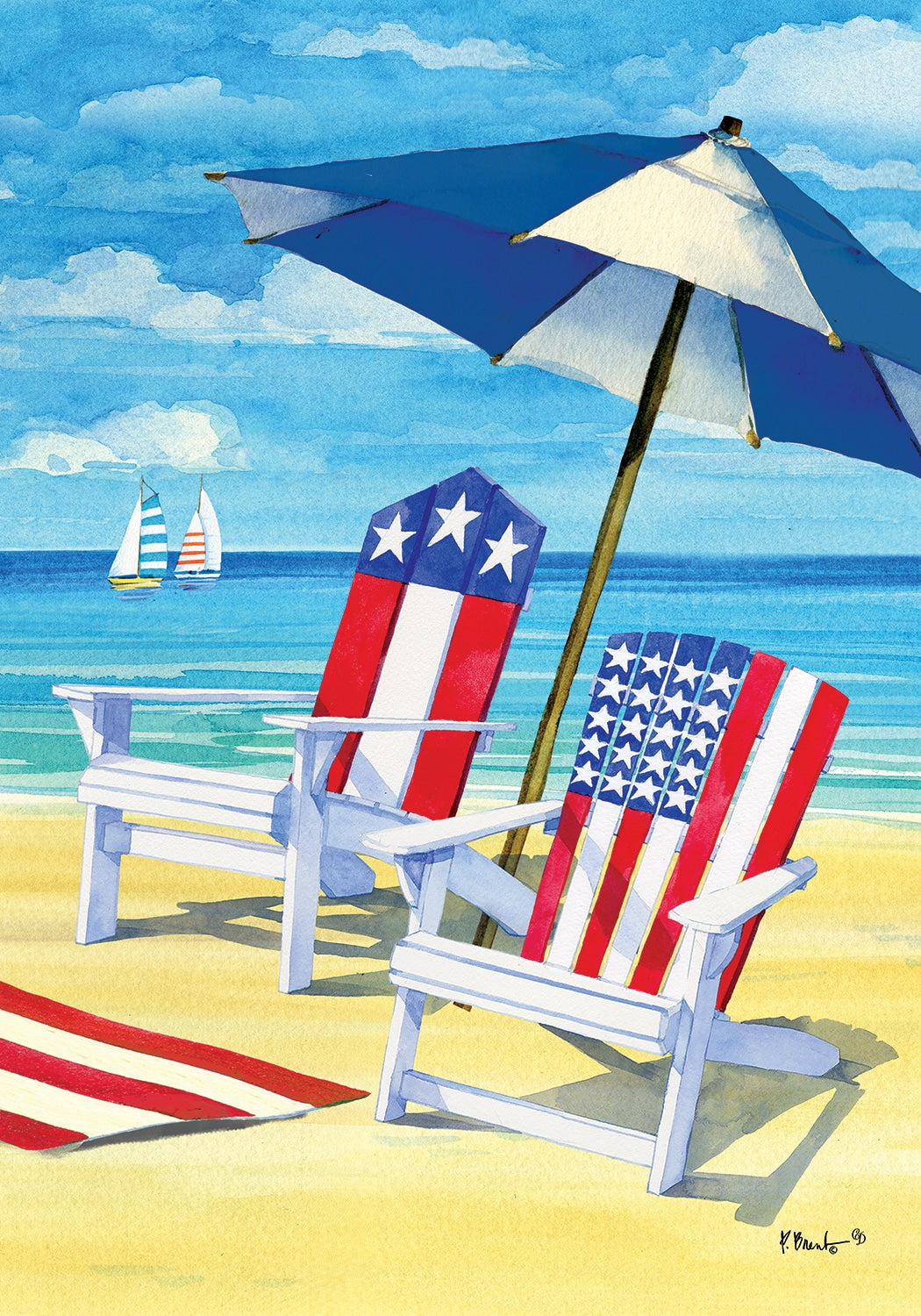 Patriotic Beach-Flag