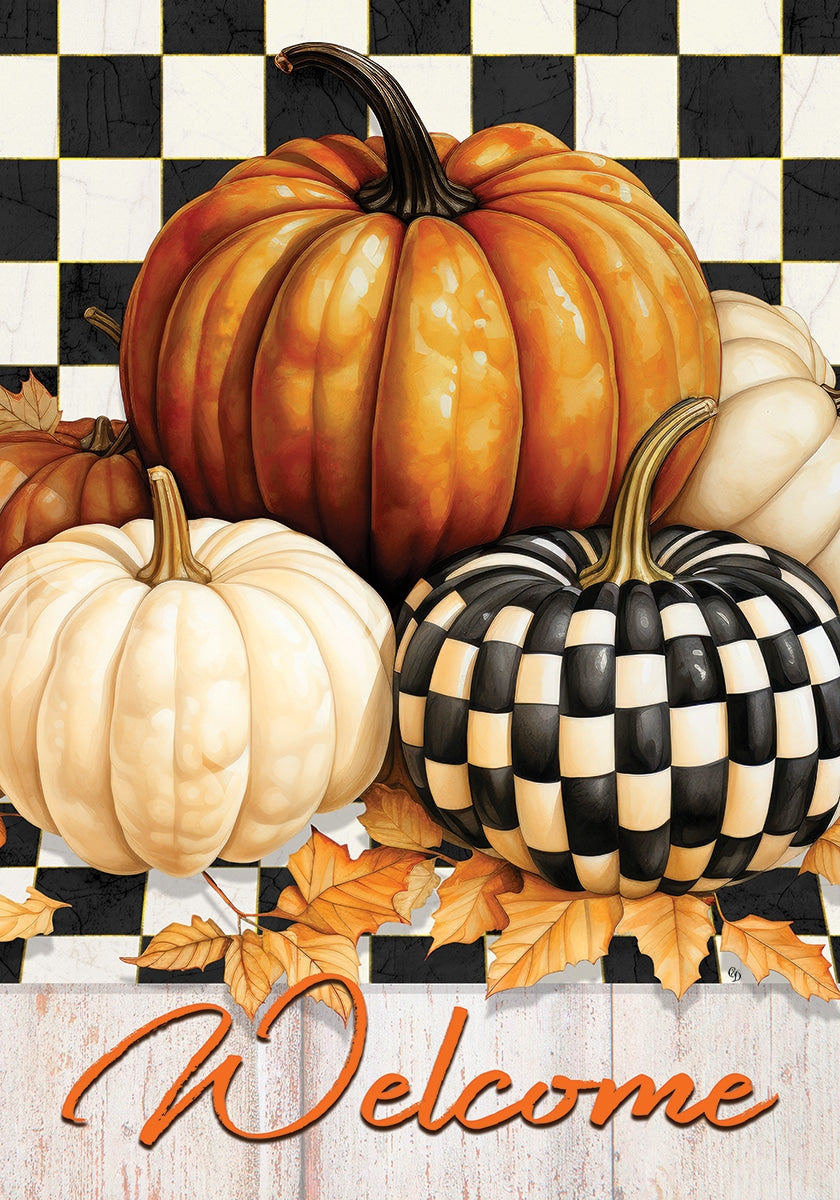 Checkered Pumpkin-Flag