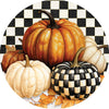 Checkered Pumpkin-Accent Magnet