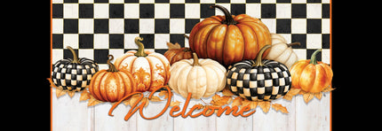 Checkered Pumpkin-Signature Sign