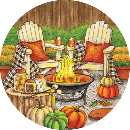 Fall Fire Pit-Accent Magnet