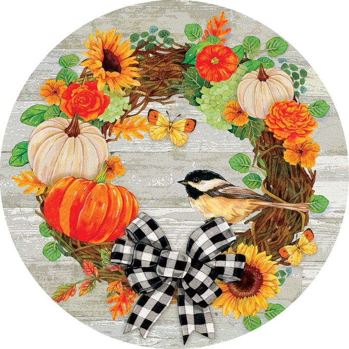 Pumpkin Wreath-Stepping Stone